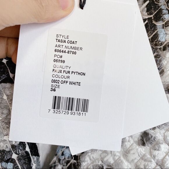 STAND STUDIO Tasia Faux fur Python Print Coat FR36 - Picture 11 of 13